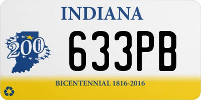 IN license plate 633PB