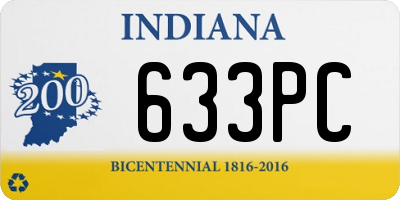 IN license plate 633PC