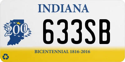 IN license plate 633SB