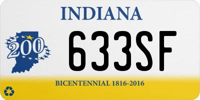 IN license plate 633SF