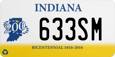 IN license plate 633SM