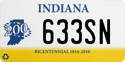 IN license plate 633SN