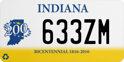 IN license plate 633ZM