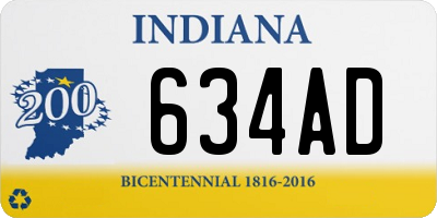 IN license plate 634AD