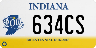 IN license plate 634CS