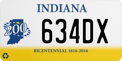 IN license plate 634DX
