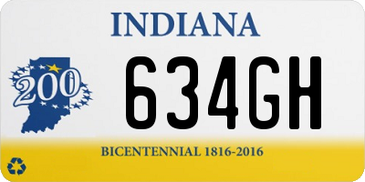 IN license plate 634GH
