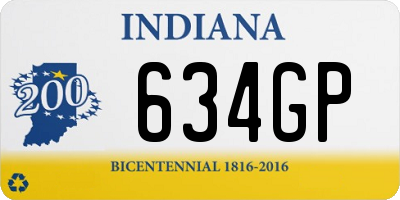 IN license plate 634GP