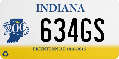 IN license plate 634GS