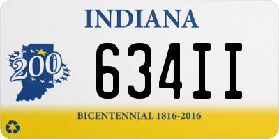 IN license plate 634II