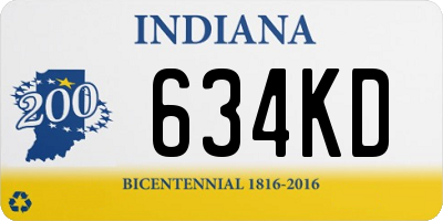 IN license plate 634KD