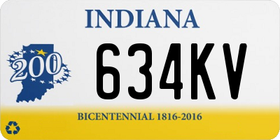 IN license plate 634KV