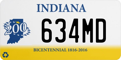 IN license plate 634MD