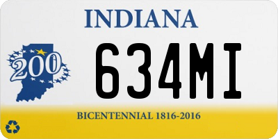 IN license plate 634MI