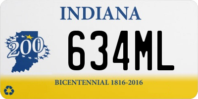 IN license plate 634ML