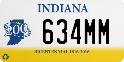 IN license plate 634MM