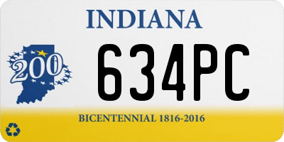 IN license plate 634PC