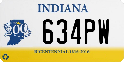 IN license plate 634PW