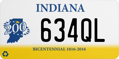 IN license plate 634QL