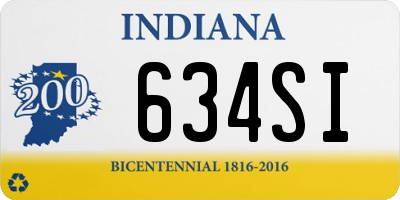 IN license plate 634SI