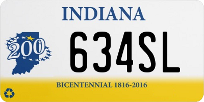 IN license plate 634SL