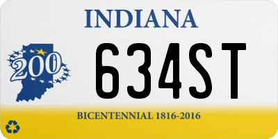 IN license plate 634ST