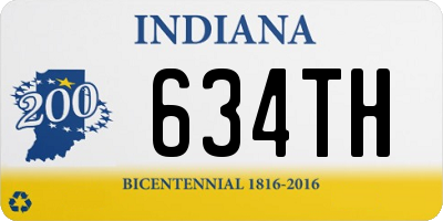 IN license plate 634TH