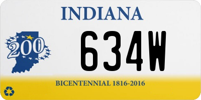 IN license plate 634W