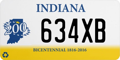 IN license plate 634XB