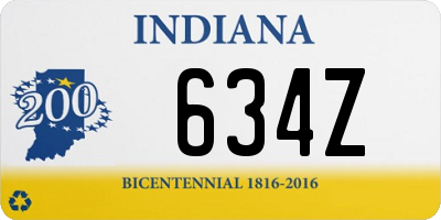 IN license plate 634Z