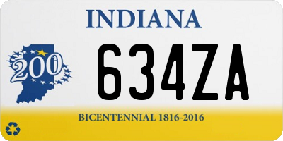 IN license plate 634ZA