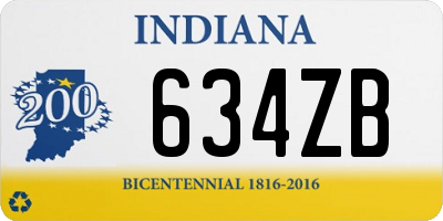 IN license plate 634ZB