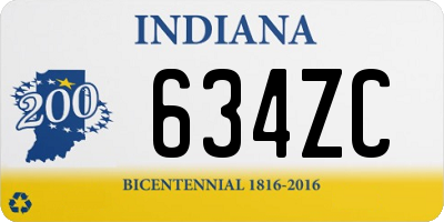 IN license plate 634ZC