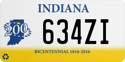 IN license plate 634ZI