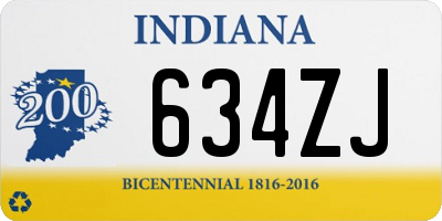 IN license plate 634ZJ