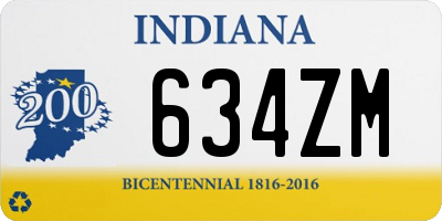 IN license plate 634ZM