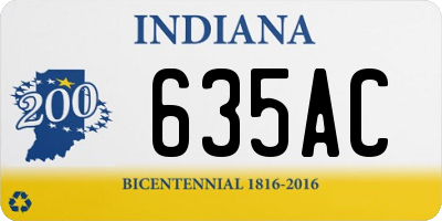 IN license plate 635AC