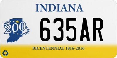 IN license plate 635AR
