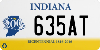 IN license plate 635AT