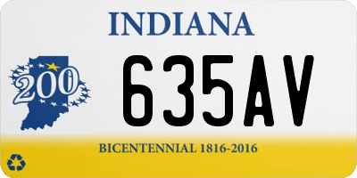 IN license plate 635AV