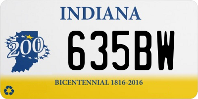 IN license plate 635BW