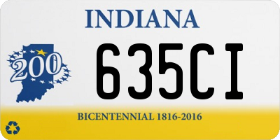 IN license plate 635CI