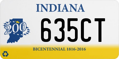 IN license plate 635CT