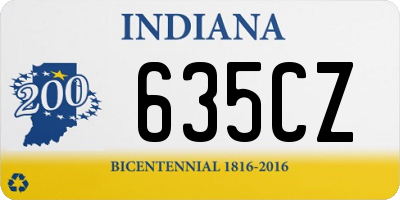 IN license plate 635CZ