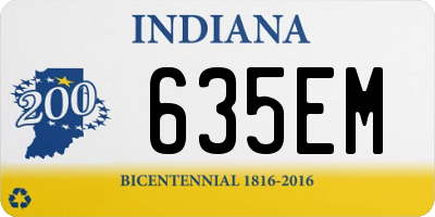 IN license plate 635EM