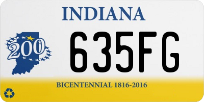 IN license plate 635FG