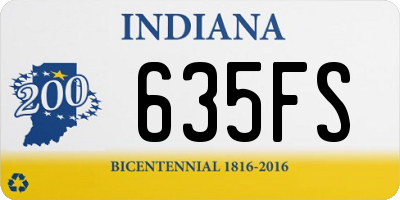 IN license plate 635FS