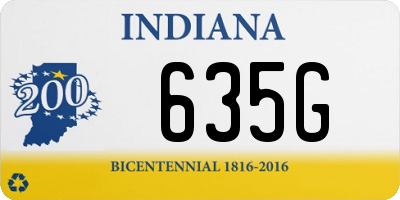 IN license plate 635G