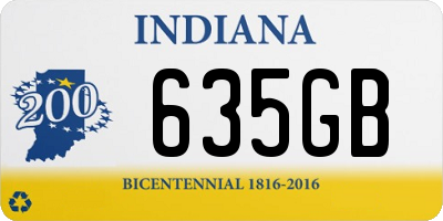 IN license plate 635GB