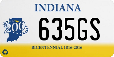 IN license plate 635GS